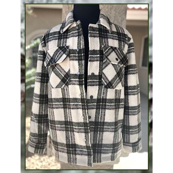 Blank NYC Mens Oversize 30% Wool Plaid Jacket Size M - Picture 2 of 7